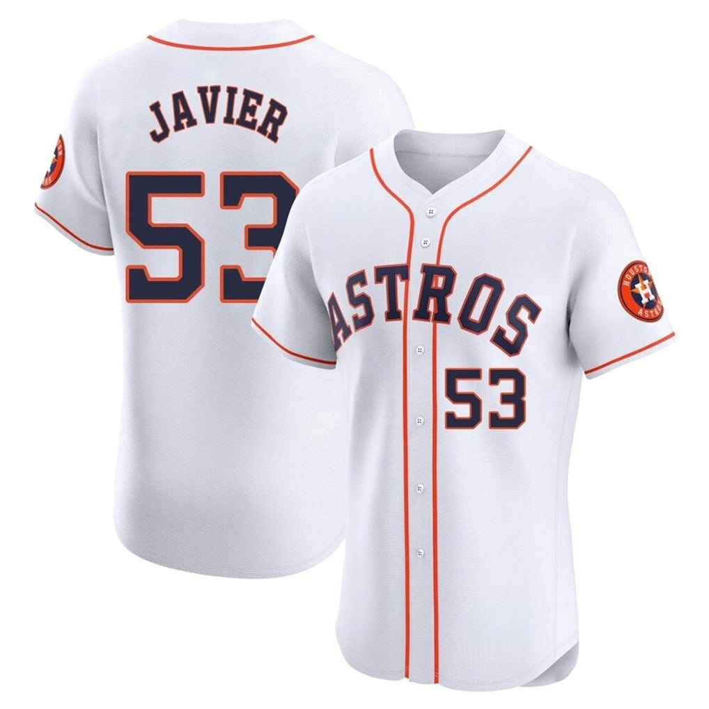 Choea H.Astros #53 Cristian Javier Player White Limited Elite Home Stitched Jerseys