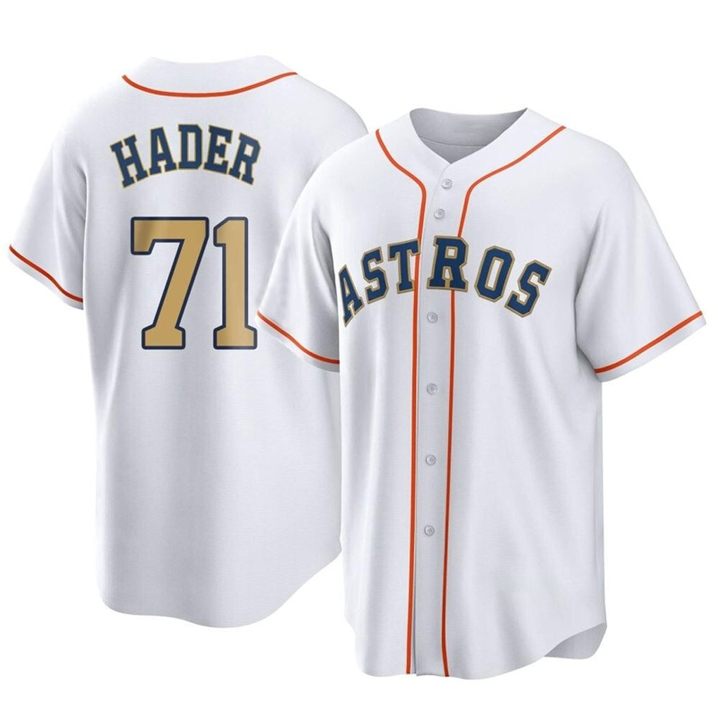 Choea H.Astros #71 Josh Hader Player Gold Collection Game Home Stitched Jerseys