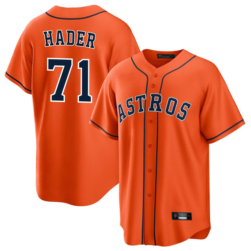 Choea H.Astros #71 Josh Hader Player Orange Home Game Stitched Jerseys