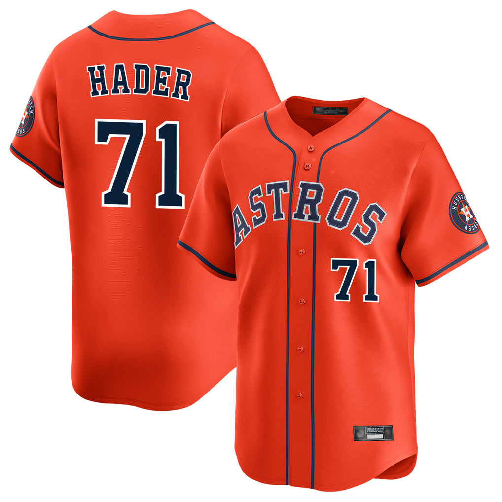 Choea H.Astros #71 Josh Hader Player Orange Home Limited Stitched Jerseys