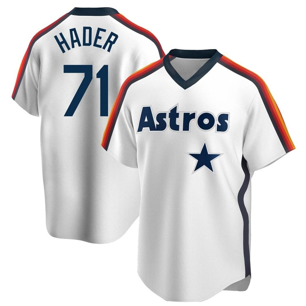 Choea H.Astros #71 Josh Hader Player White Cooperstown Collection T-shirt Stitched Jerseys
