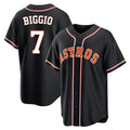 Choea H.Astros #7 Craig Biggio Player Black Fashion Out Home Game Stitched Jerseys
