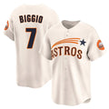 Choea H.Astros #7 Craig Biggio Player Cream Throwback Cooperstown Collection Limited Stitched Jerseys