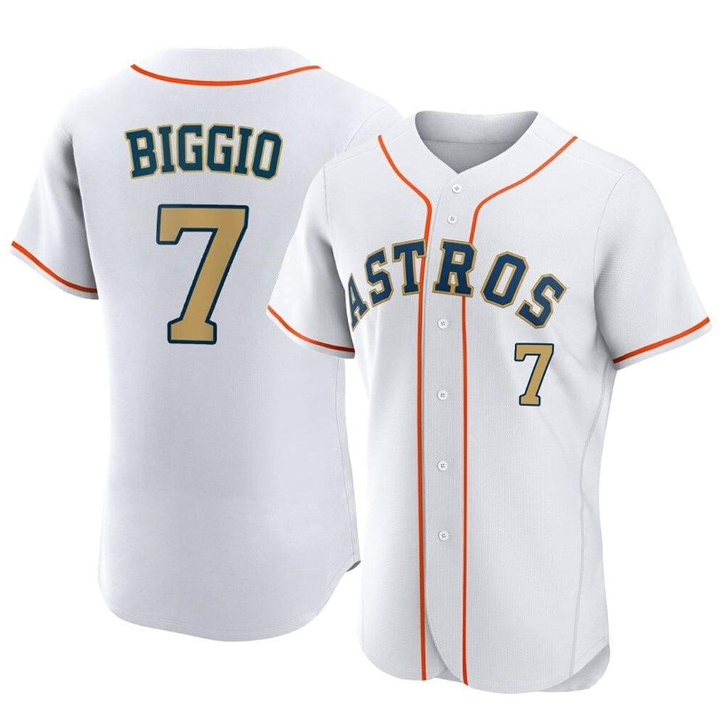 Choea H.Astros #7 Craig Biggio Player Gold Collection Limited Elite Home Stitched Jerseys