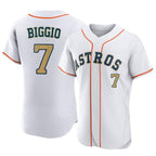 Choea H.Astros #7 Craig Biggio Player Gold Collection Limited Elite Home Stitched Jerseys