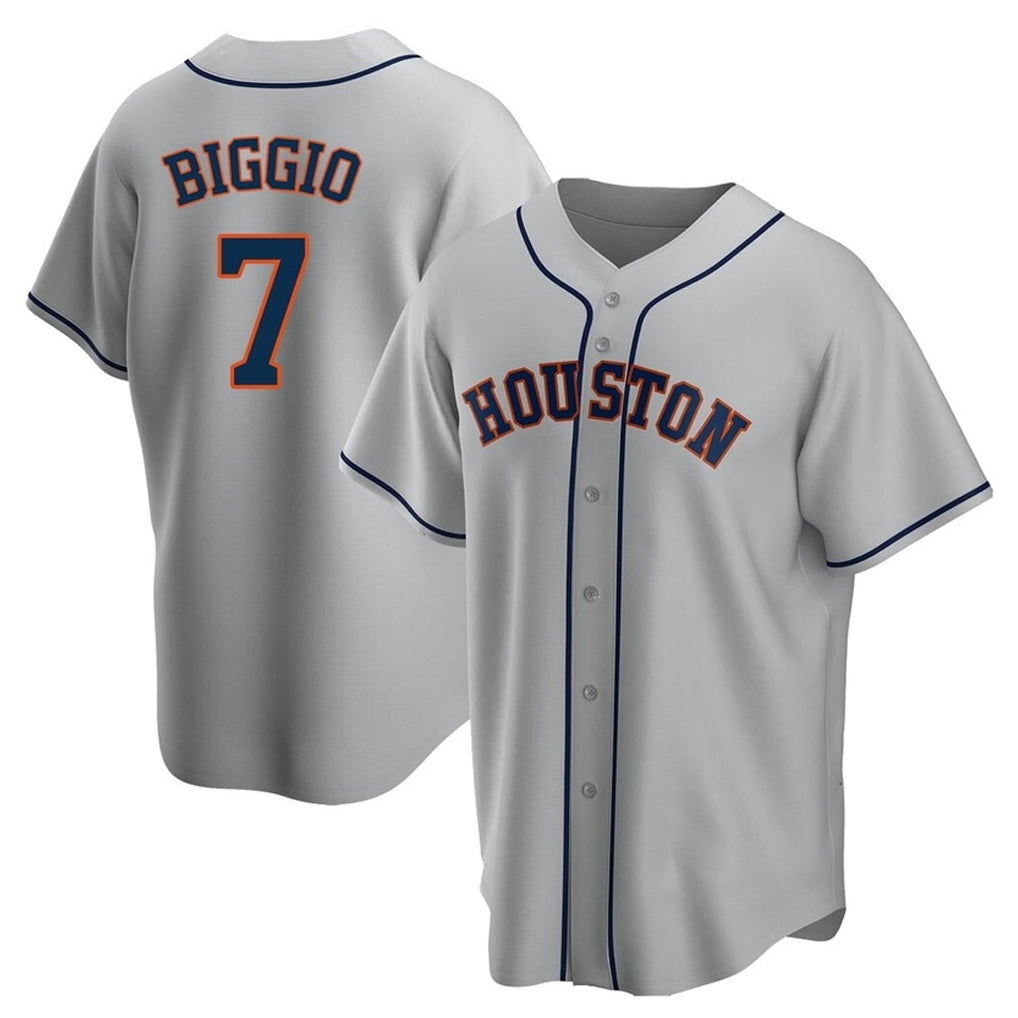 Choea H.Astros #7 Craig Biggio Player Gray Home Game Stitched Jerseys