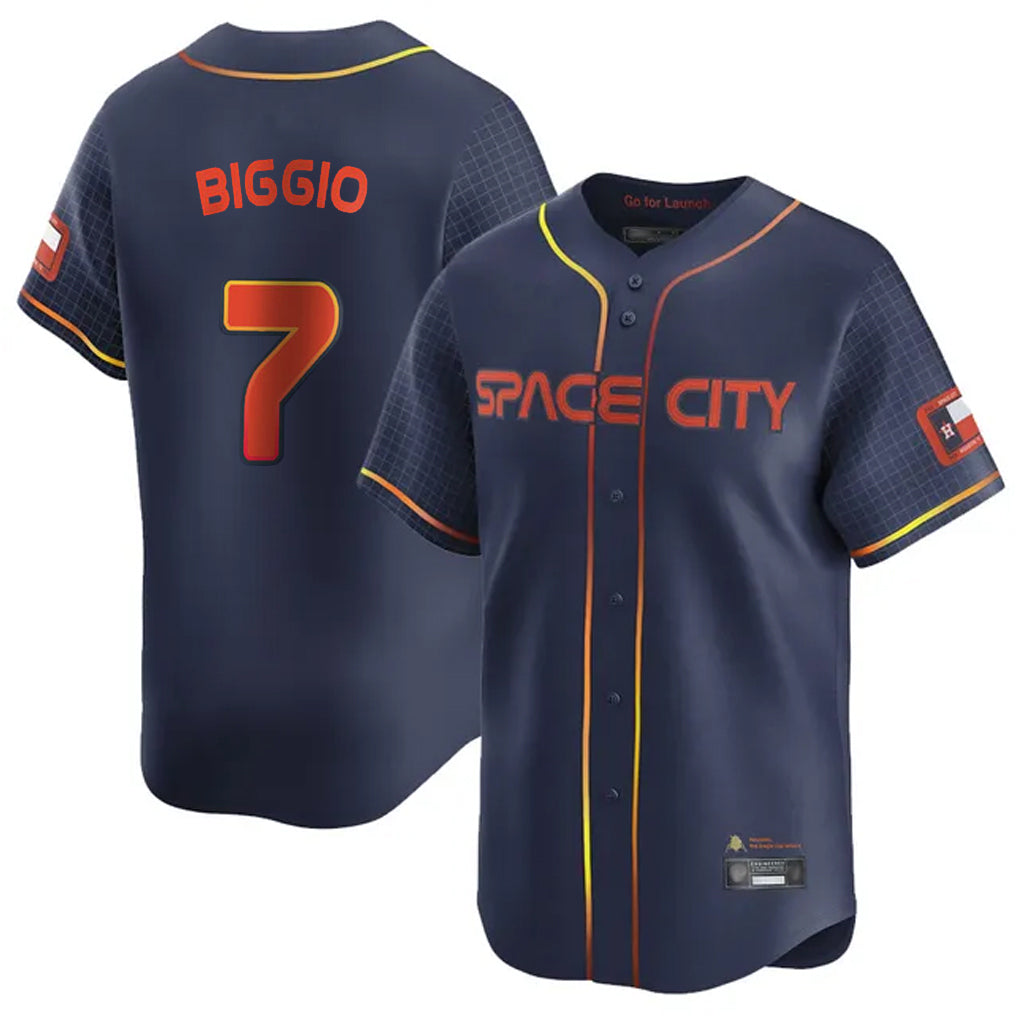 Choea H.Astros #7 Craig Biggio Player Navy City Connect Home Limited Stitched Jerseys