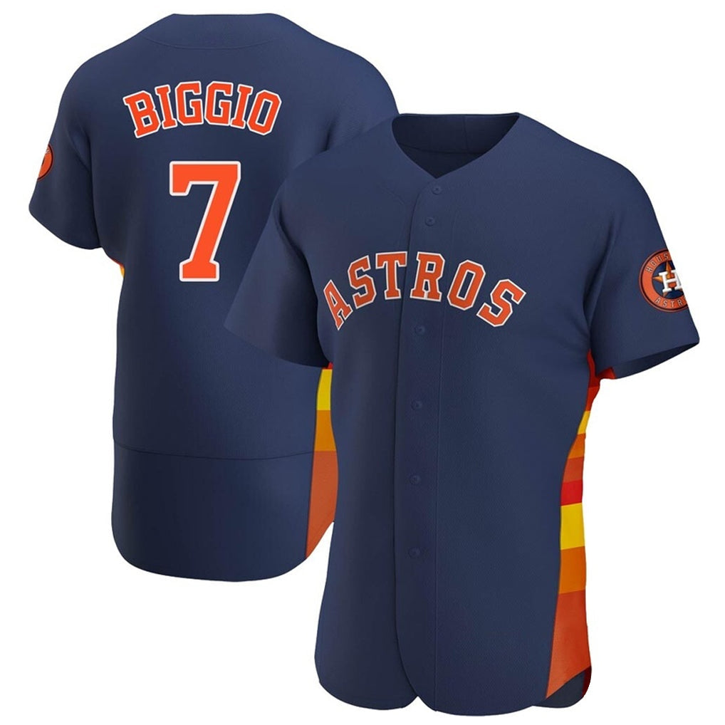 Choea H.Astros #7 Craig Biggio Player Navy Home Limited Elite Stitched Jerseys