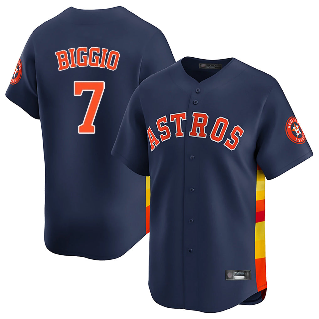 Choea H.Astros #7 Craig Biggio Player Navy Home Limited Stitched Jerseys