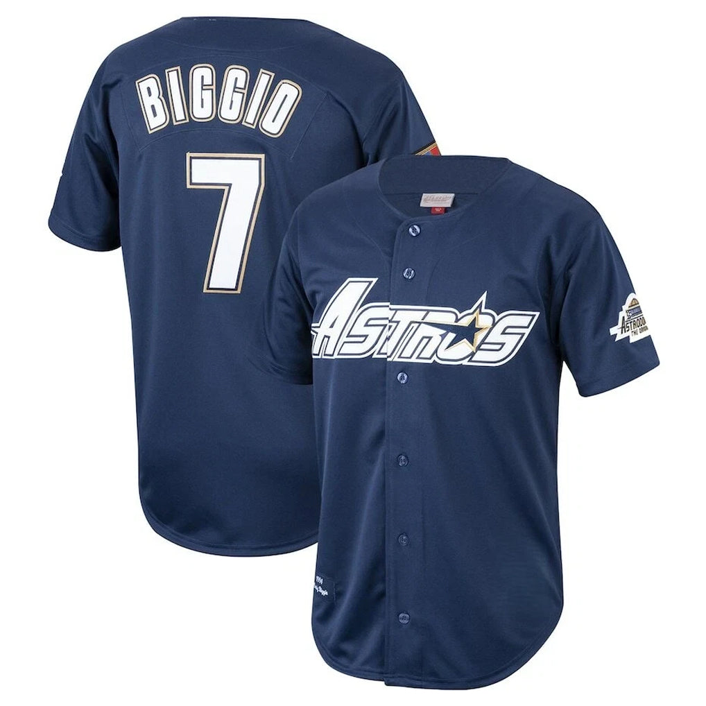 Choea H.Astros #7 Craig Biggio Player Navy Mitchell & Ness Cooperstown Collection 1994 Limited Stitched Jerseys