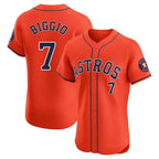 Choea H.Astros #7 Craig Biggio Player Orange Home Limited Elite Stitched Jerseys