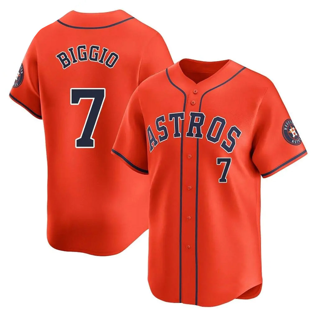 Choea H.Astros #7 Craig Biggio Player Orange Home Limited Stitched Jerseys
