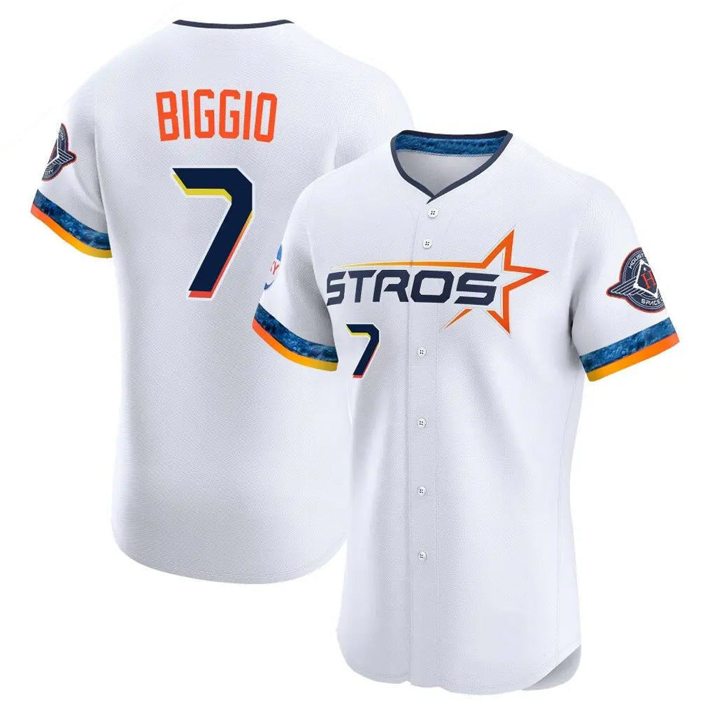 Choea H.Astros #7 Craig Biggio Player White City Connect Limited Elite Home Stitched Jerseys
