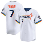 Choea H.Astros #7 Craig Biggio Player White City Connect Limited Home Stitched Jerseys