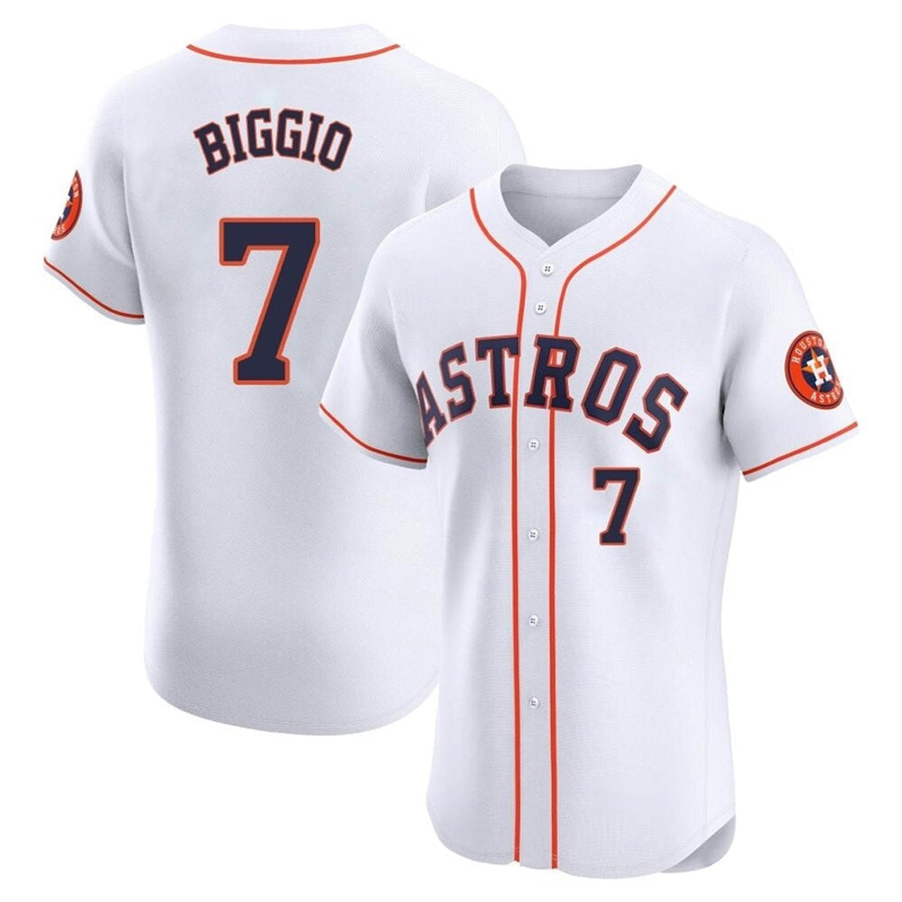 Choea H.Astros #7 Craig Biggio Player White Limited Elite Home Stitched Jerseys