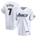 Choea H.Astros #7 Craig Biggio Player White Throwback Cooperstown Collection Limited Stitched Jerseys