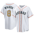 Choea H.Astros #8 Christian Walker Player Gold Collection Game Home Stitched Jerseys