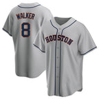 Choea H.Astros #8 Christian Walker Player Gray Home Game Stitched Jerseys