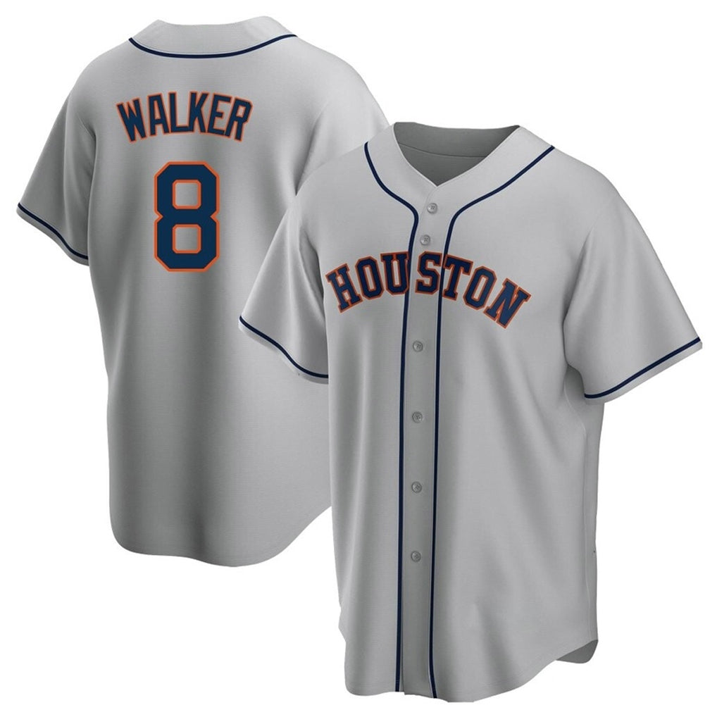 Choea H.Astros #8 Christian Walker Player Gray Home Game Stitched Jerseys