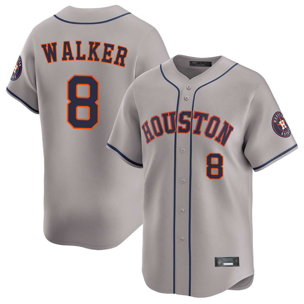 Choea H.Astros #8 Christian Walker Player Gray Home Limited Stitched Jerseys