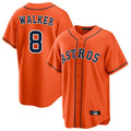 Choea H.Astros #8 Christian Walker Player Orange Home Game Stitched Jerseys