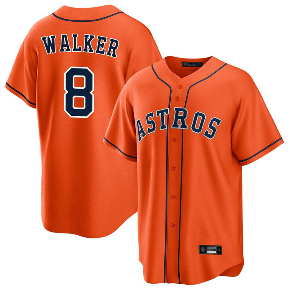 Choea H.Astros #8 Christian Walker Player Orange Home Game Stitched Jerseys