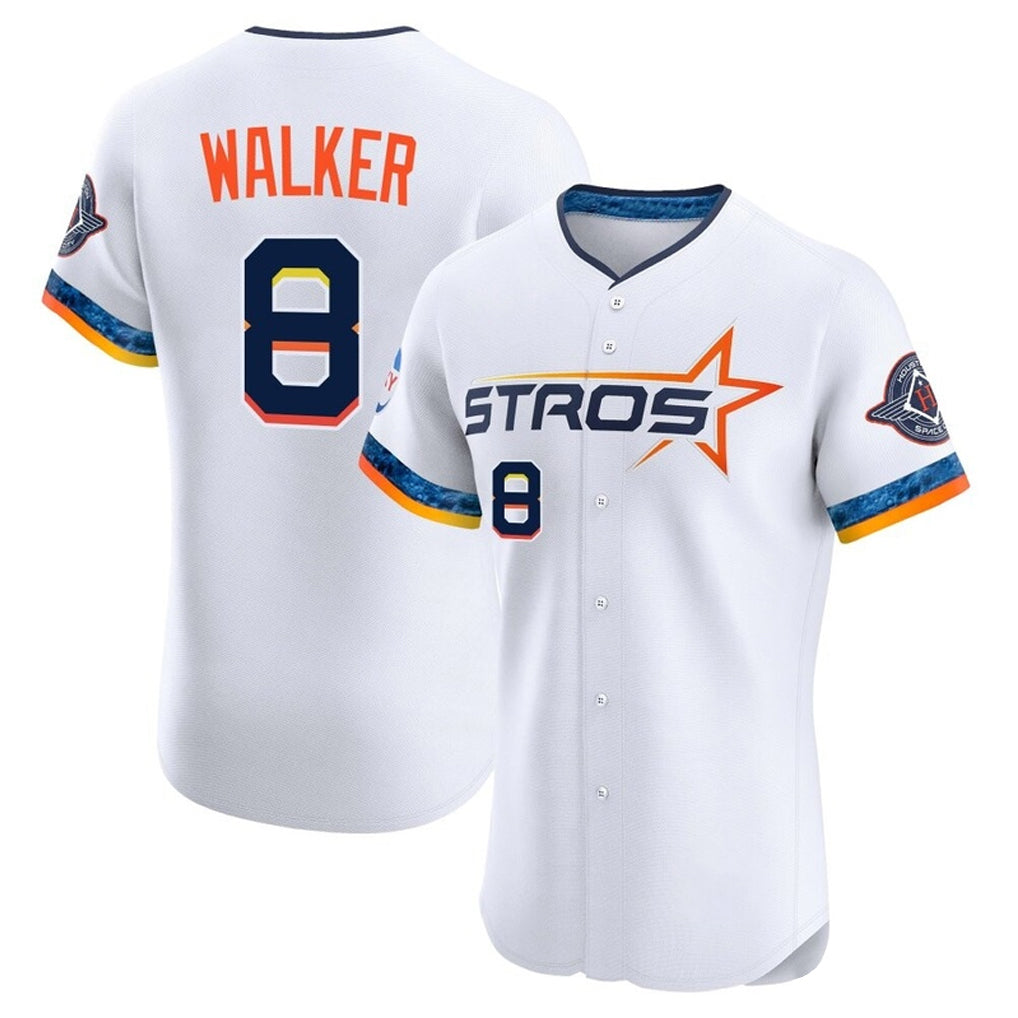 Choea H.Astros #8 Christian Walker Player White City Connect Limited Elite Home Stitched Jerseys