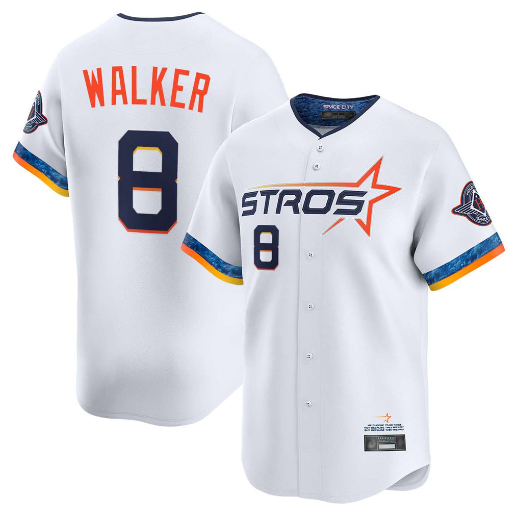Choea H.Astros #8 Christian Walker Player White City Connect Limited Home Stitched Jerseys