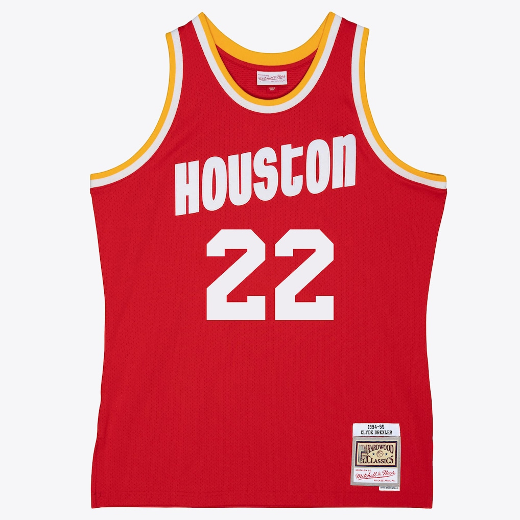 Choea H.Rockets #22 Clyde Drexler Mitchell & Ness Red 1994-1995 Swingman Stitched Jerseys