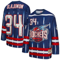 Choea H.Rockets #34 Hakeem Olajuwon Mitchell & Ness Navy Maxxed Out Fashion Hockey Stitched Jerseys
