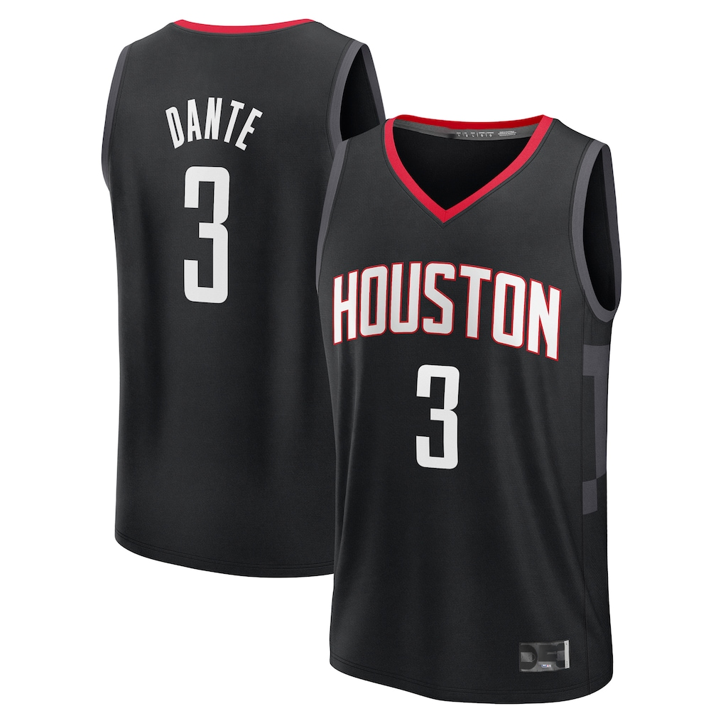 Choea H.Rockets #3 N'Faly Dante Black Fast Break Replica Player Stitched Jerseys-Statement Edition