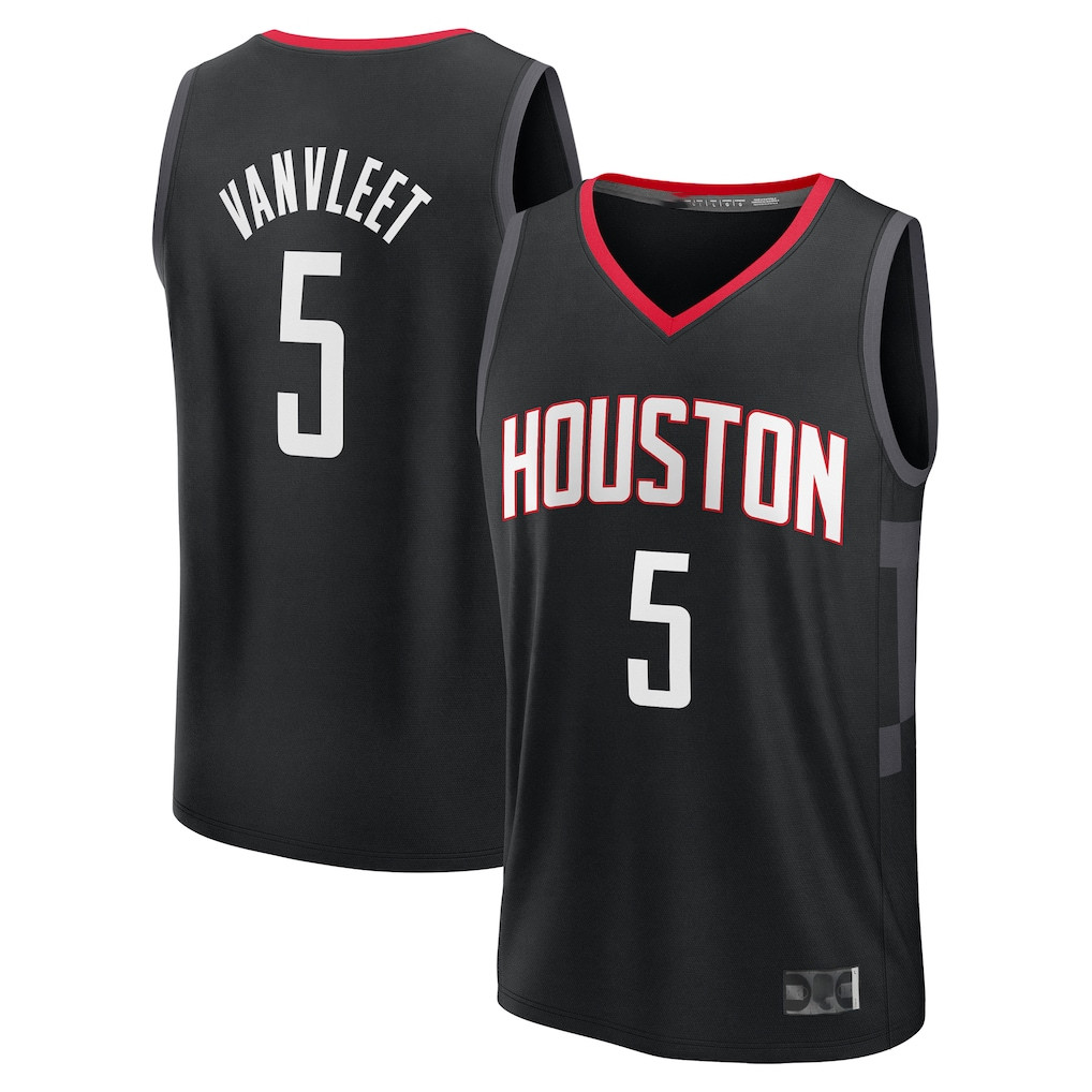 Choea H.Rockets #5 Fred VanVleet Black Fast Break Replica Player Stitched Jerseys-Statement Edition