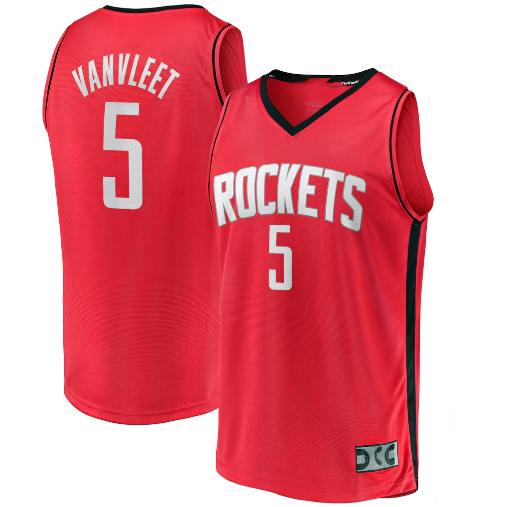 Choea H.Rockets #5 Fred VanVleet Red Fast Break Replica Player Stitched Jerseys-Icon Edition
