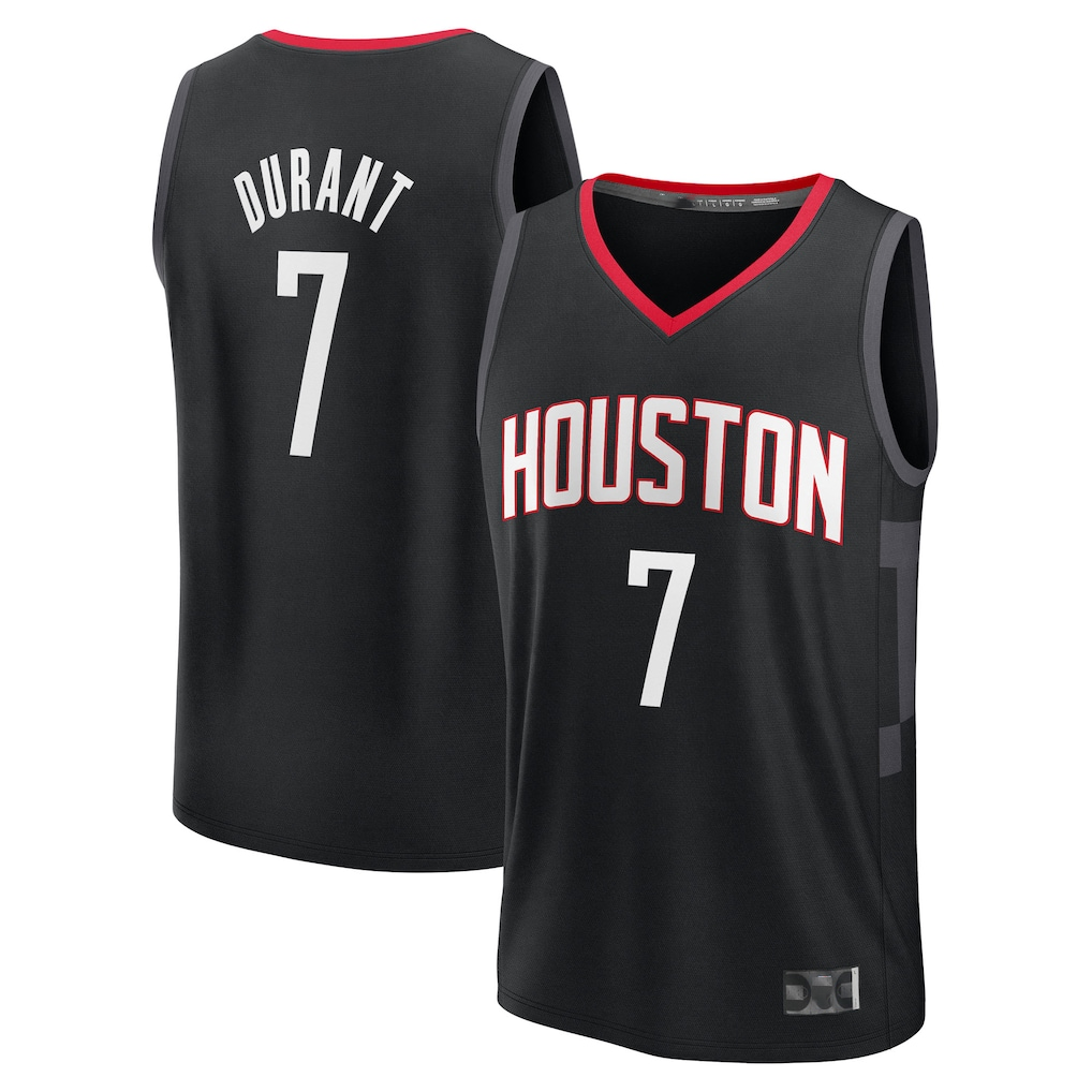 Choea H.Rockets #7 Kevin Durant Black Fast Break Replica Player Stitched Jerseys-Statement Edition