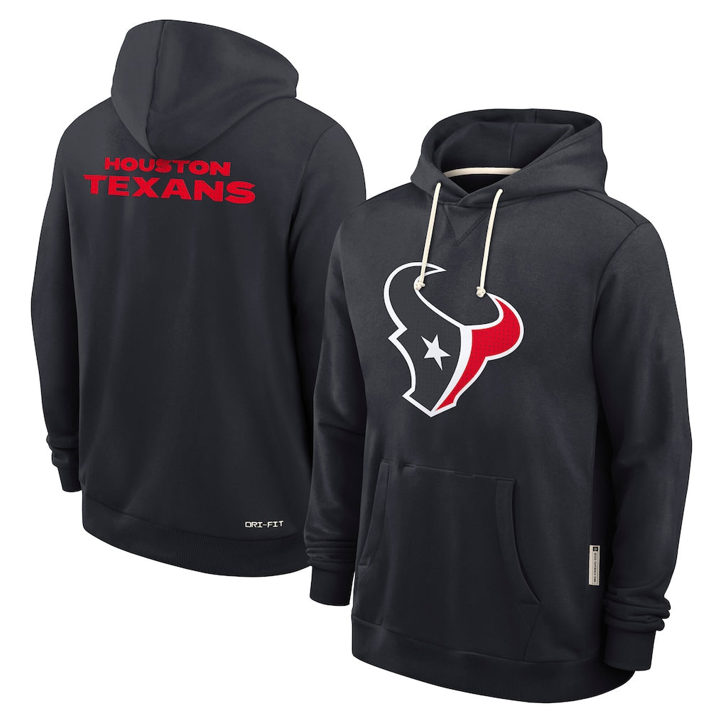 Choea H.Texans Navy Sideline Standard Home Dri-FIT Hoodie Blank Player Stitched Jerseys