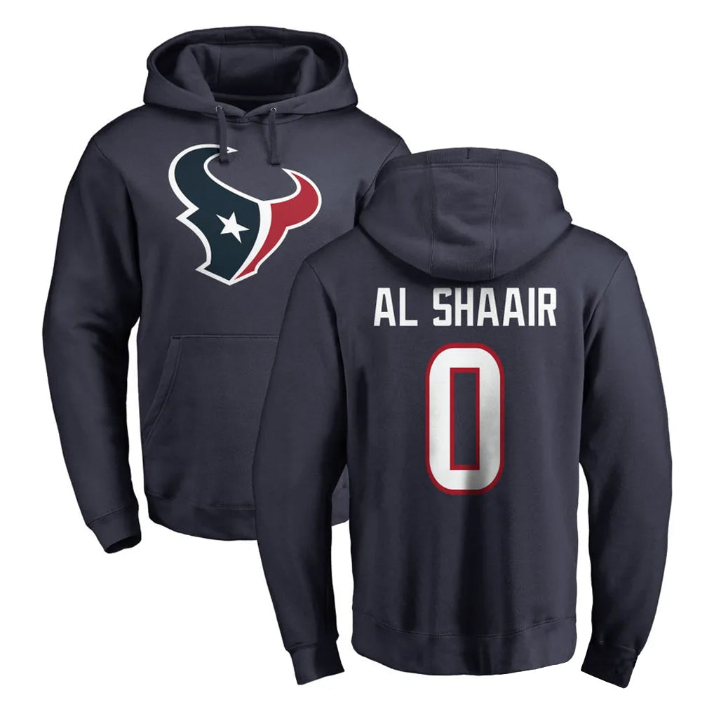 Choea H.Texans #0 Azeez Al-Shaair Player Navy Pro Line Pullover Hoodie Limited Game Stitched Jerseys