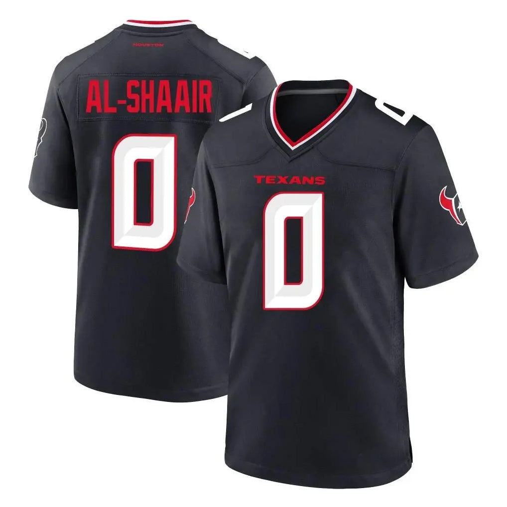 Choea H.Texans #0 Azeez Al-Shaair Player Navy Team Home Game Stitched Jerseys