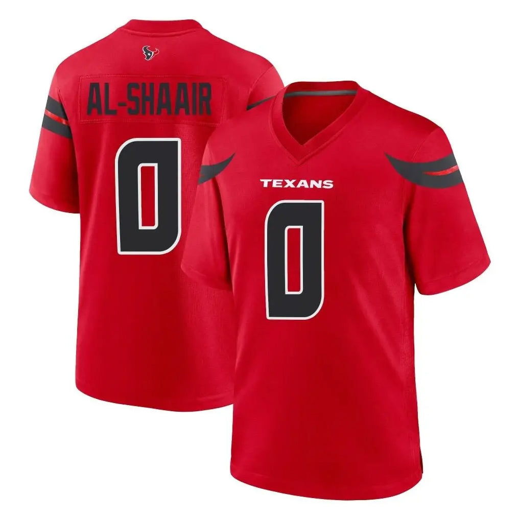 Choea H.Texans #0 Azeez Al-Shaair Player Red Alternate Home Game Stitched Jerseys