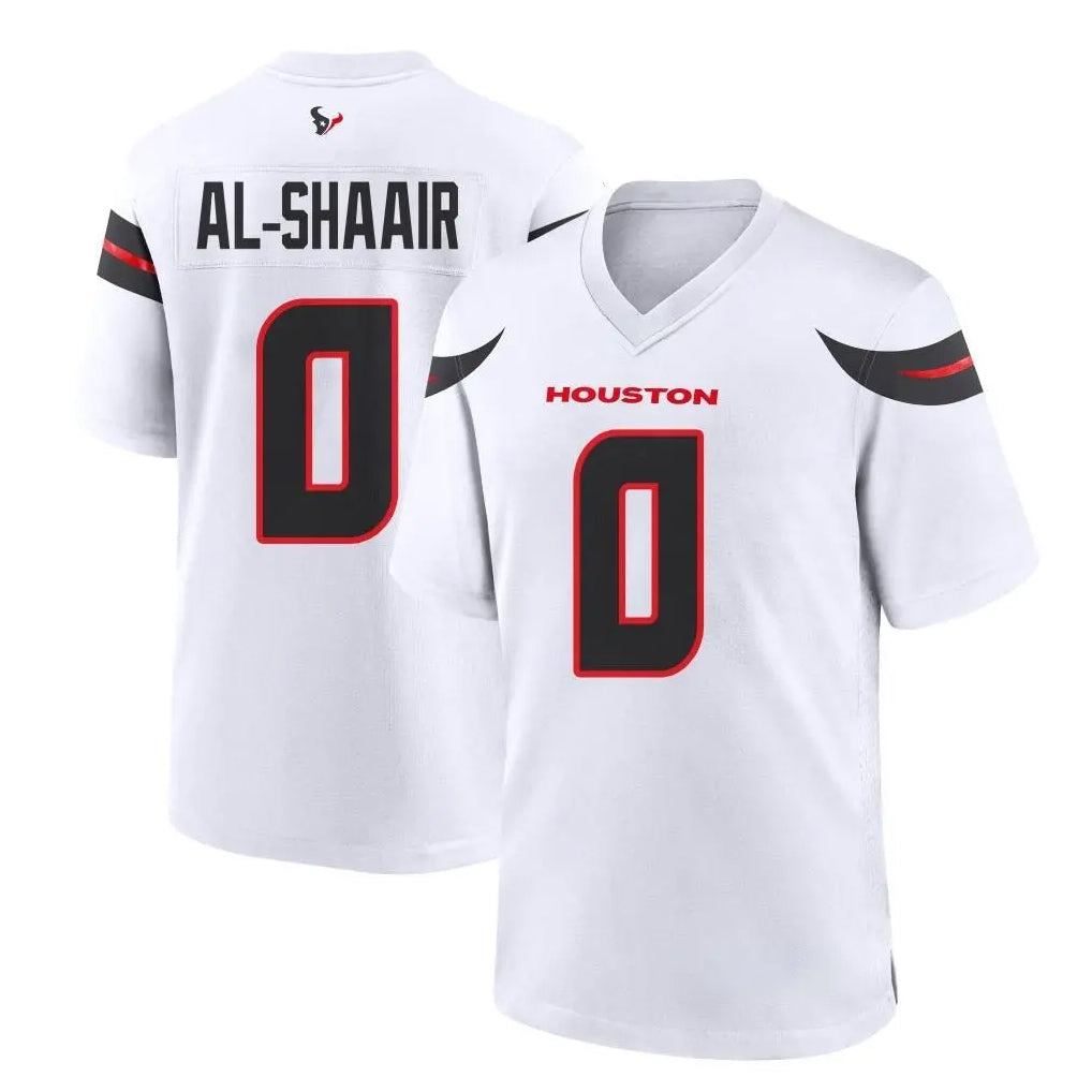 Choea H.Texans #0 Azeez Al-Shaair Player White Home Game Stitched Jerseys