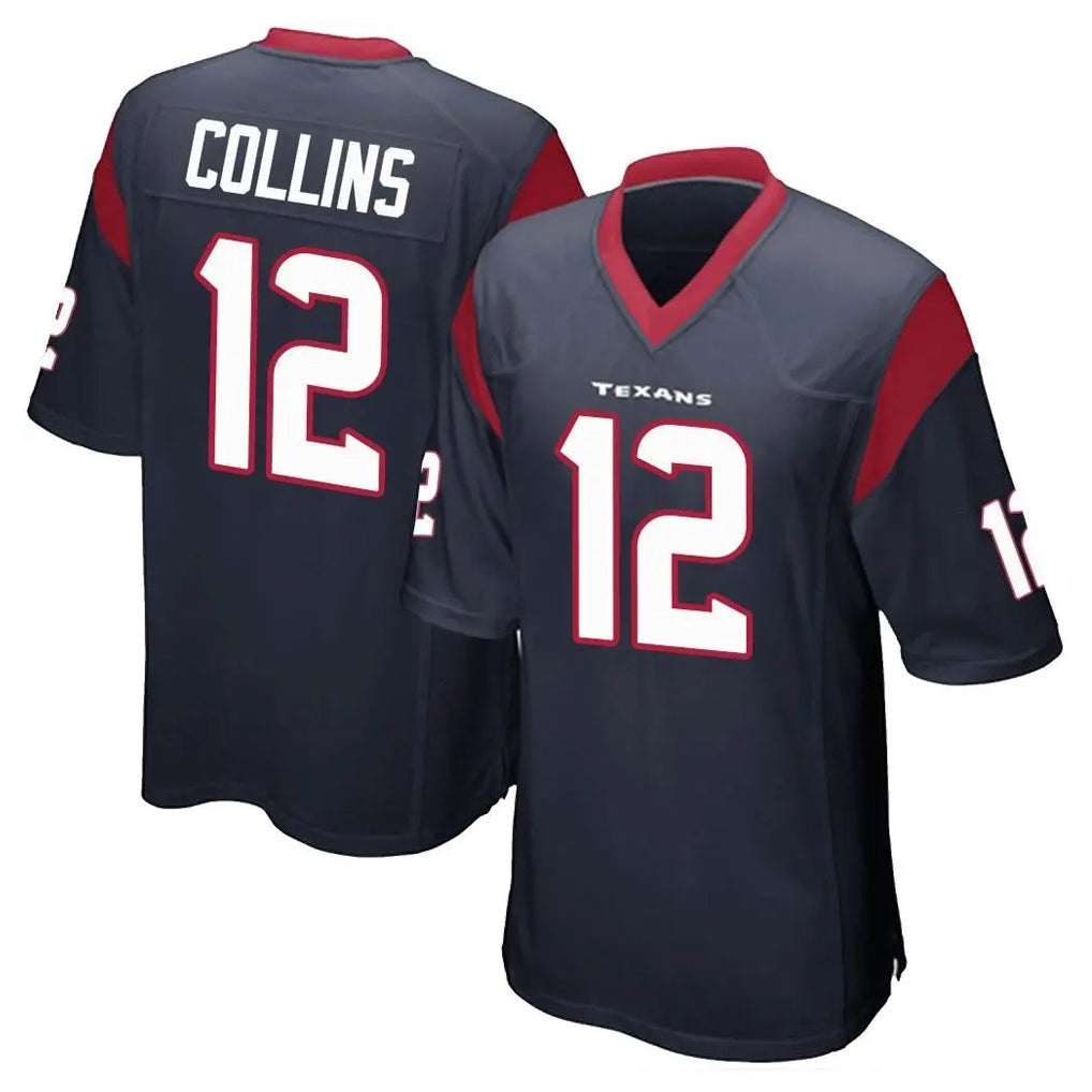 Choea H.Texans #12 Nico Collins Player Navy Home Game Stitched Jerseys