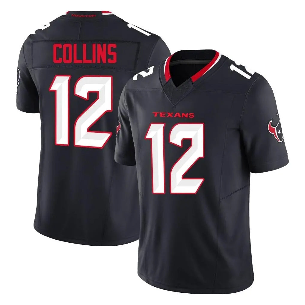 Choea H.Texans #12 Nico Collins Player Navy Limited Alternate Vapor F.U.S.E. Home Game Stitched Jerseys