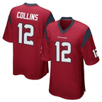Choea H.Texans #12 Nico Collins Player Red Home Game Stitched Jerseys