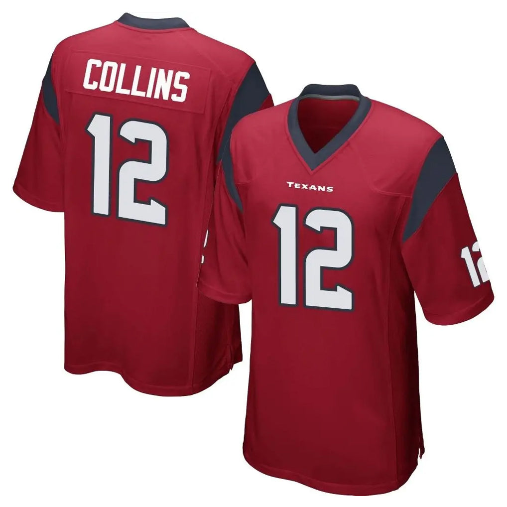 Choea H.Texans #12 Nico Collins Player Red Home Game Stitched Jerseys