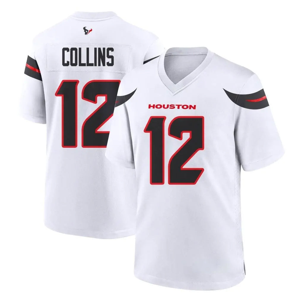 Choea H.Texans #12 Nico Collins Player White Home Game Stitched Jerseys