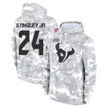 Choea H.Texans #24 Derek Stingley Jr. Player Arctic Camo Salute to Service Hoodies Limited Game Stitched Jerseys
