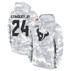 Choea H.Texans #24 Derek Stingley Jr. Player Arctic Camo Salute to Service Hoodies Limited Game Stitched Jerseys