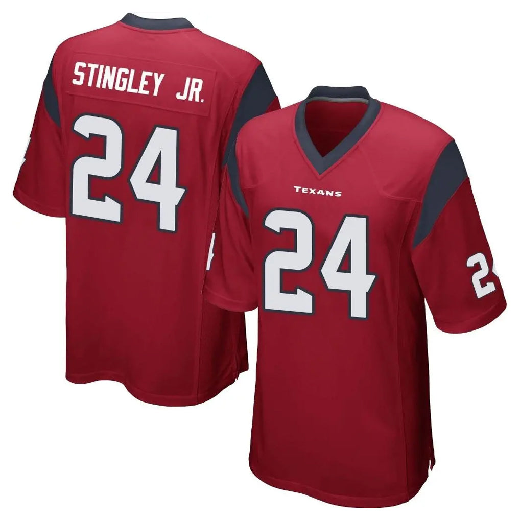 Choea H.Texans #24 Derek Stingley Jr. Player Red Home Game Stitched Jerseys