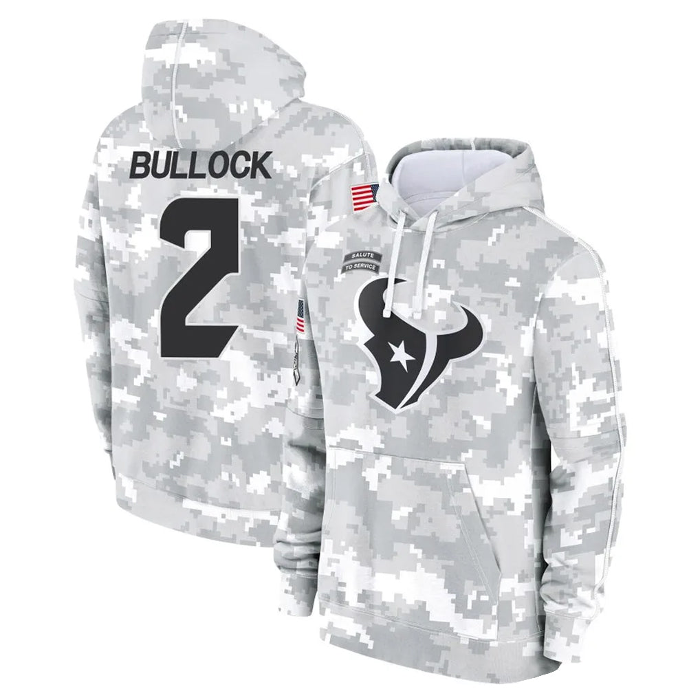 Choea H.Texans #2 Calen Bullock Player Arctic Camo Salute to Service Hoodies Limited Game Stitched Jerseys