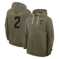 Choea H.Texans #2 Calen Bullock Player Olive Salute to Service Pullover Hoodies Limited Stitched Jerseys