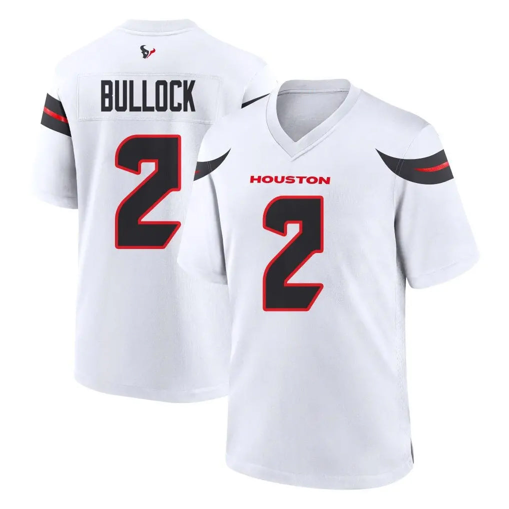 Choea H.Texans #2 Calen Bullock Player White Home Game Stitched Jerseys
